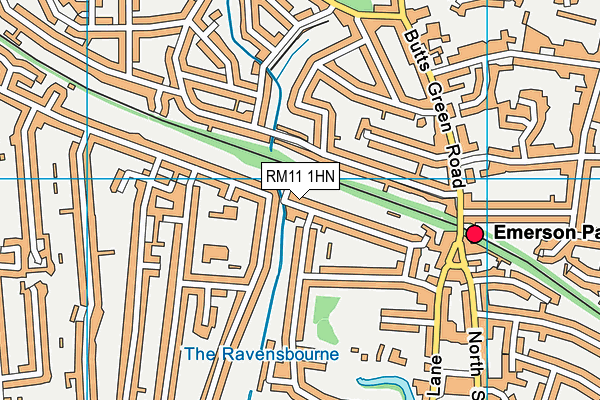 RM11 1HN map - OS VectorMap District (Ordnance Survey)