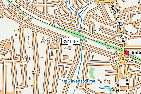 RM11 1HP map - OS VectorMap District (Ordnance Survey)