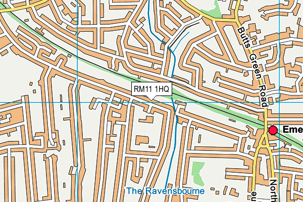 RM11 1HQ map - OS VectorMap District (Ordnance Survey)