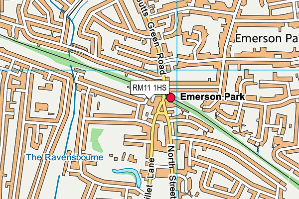 RM11 1HS map - OS VectorMap District (Ordnance Survey)