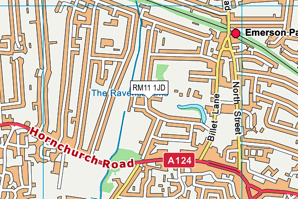 RM11 1JD map - OS VectorMap District (Ordnance Survey)