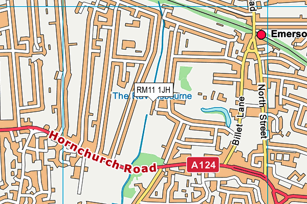 RM11 1JH map - OS VectorMap District (Ordnance Survey)