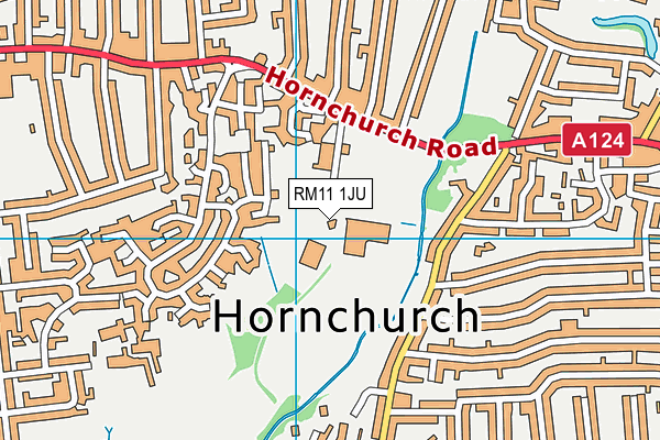 Hornchurch Sports Centre (Closed) map (RM11 1JU) - OS VectorMap District (Ordnance Survey)