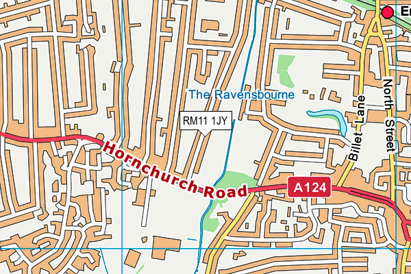 RM11 1JY map - OS VectorMap District (Ordnance Survey)