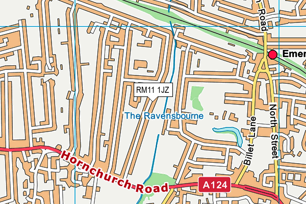 RM11 1JZ map - OS VectorMap District (Ordnance Survey)