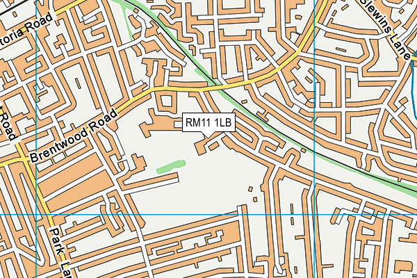 RM11 1LB map - OS VectorMap District (Ordnance Survey)