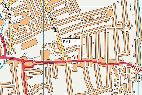 RM11 1LL map - OS VectorMap District (Ordnance Survey)