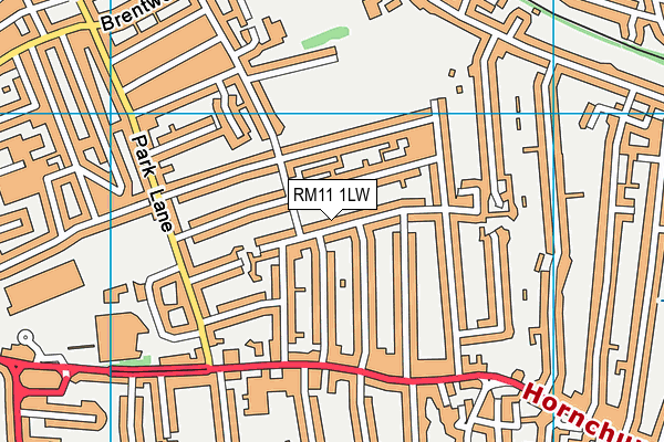 RM11 1LW map - OS VectorMap District (Ordnance Survey)