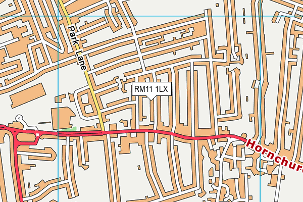 RM11 1LX map - OS VectorMap District (Ordnance Survey)