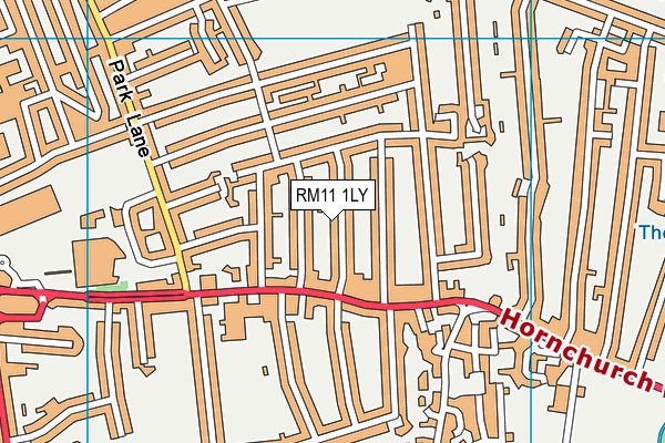 RM11 1LY map - OS VectorMap District (Ordnance Survey)