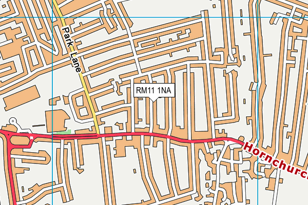 RM11 1NA map - OS VectorMap District (Ordnance Survey)