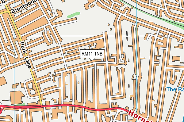 RM11 1NB map - OS VectorMap District (Ordnance Survey)