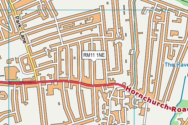 RM11 1NE map - OS VectorMap District (Ordnance Survey)