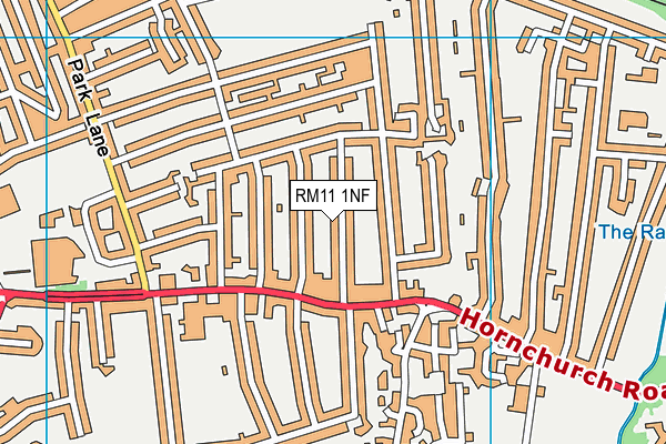 RM11 1NF map - OS VectorMap District (Ordnance Survey)