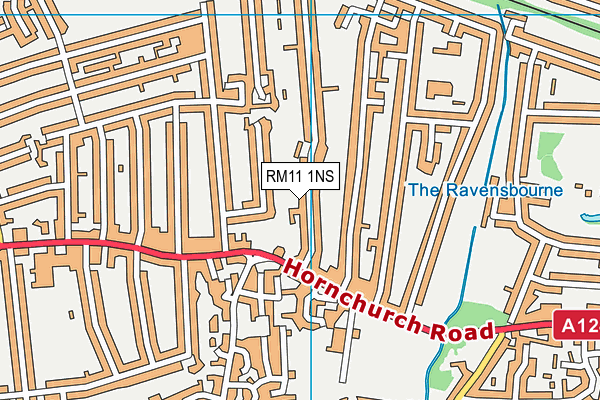 RM11 1NS map - OS VectorMap District (Ordnance Survey)