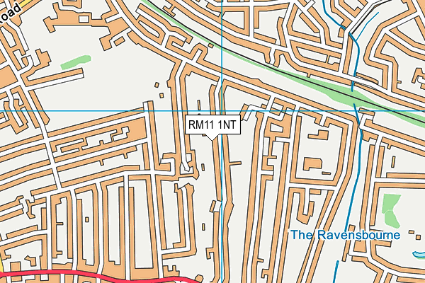 RM11 1NT map - OS VectorMap District (Ordnance Survey)
