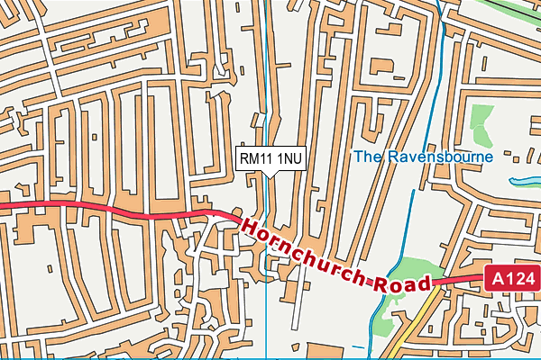 RM11 1NU map - OS VectorMap District (Ordnance Survey)