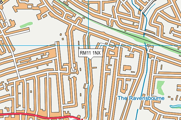 RM11 1NX map - OS VectorMap District (Ordnance Survey)