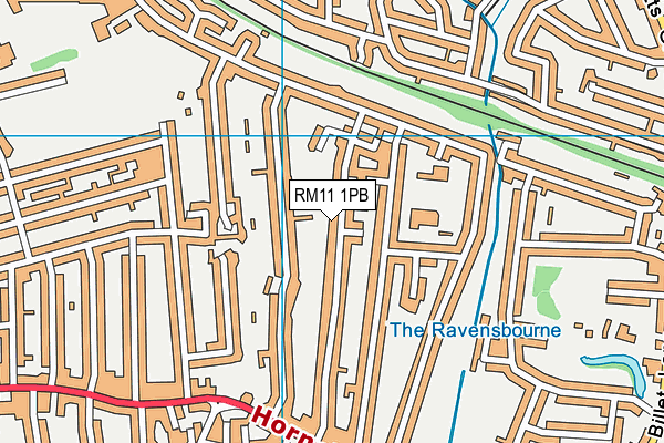 RM11 1PB map - OS VectorMap District (Ordnance Survey)