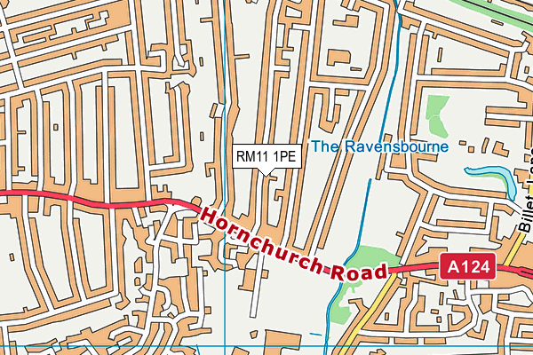 RM11 1PE map - OS VectorMap District (Ordnance Survey)