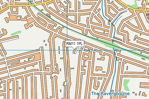 RM11 1PL map - OS VectorMap District (Ordnance Survey)