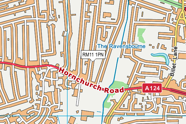 RM11 1PN map - OS VectorMap District (Ordnance Survey)