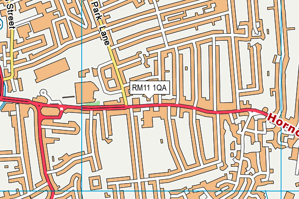 RM11 1QA map - OS VectorMap District (Ordnance Survey)