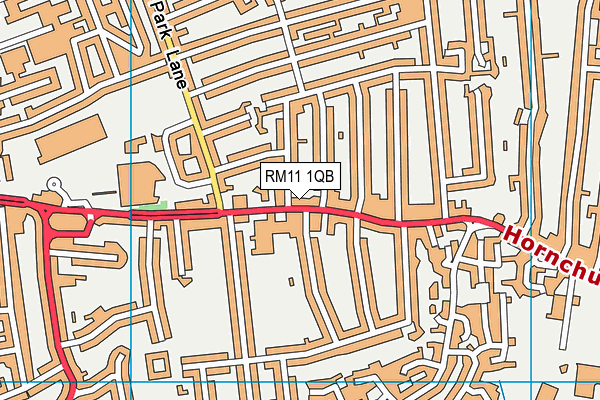 RM11 1QB map - OS VectorMap District (Ordnance Survey)