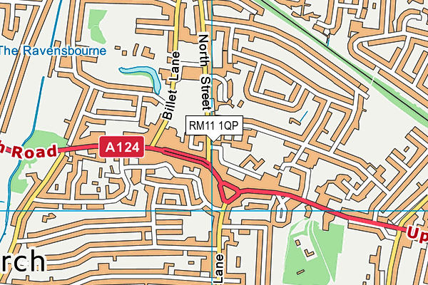 RM11 1QP map - OS VectorMap District (Ordnance Survey)