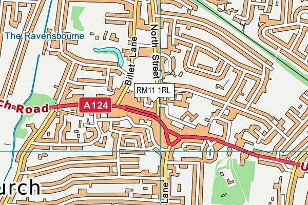 RM11 1RL map - OS VectorMap District (Ordnance Survey)