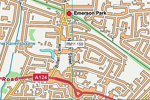RM11 1SS map - OS VectorMap District (Ordnance Survey)