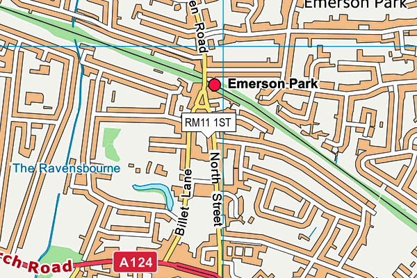 RM11 1ST map - OS VectorMap District (Ordnance Survey)