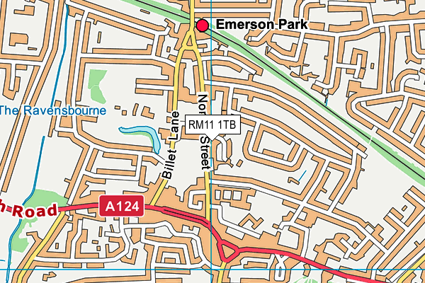 RM11 1TB map - OS VectorMap District (Ordnance Survey)