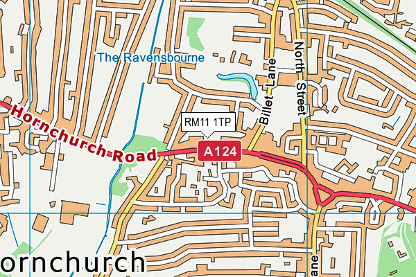 RM11 1TP map - OS VectorMap District (Ordnance Survey)