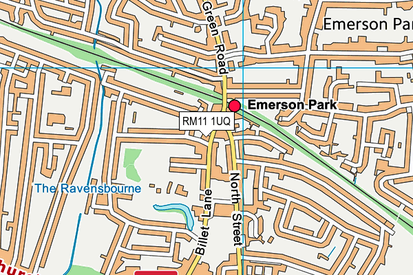 RM11 1UQ map - OS VectorMap District (Ordnance Survey)