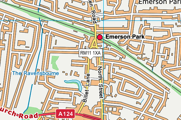 RM11 1XA map - OS VectorMap District (Ordnance Survey)