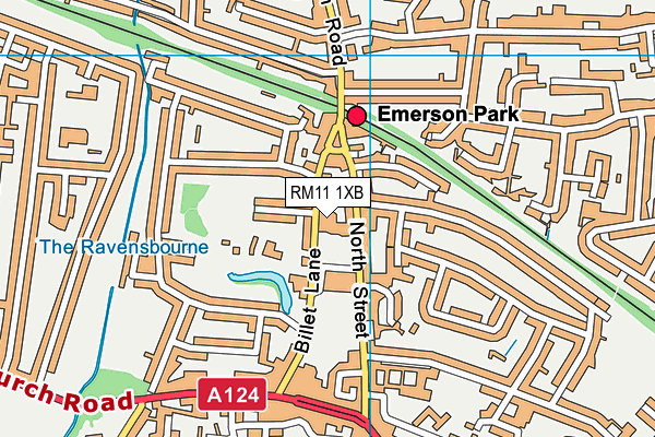 RM11 1XB map - OS VectorMap District (Ordnance Survey)