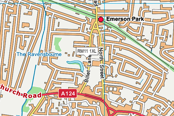 RM11 1XL map - OS VectorMap District (Ordnance Survey)