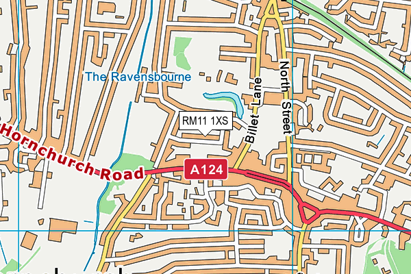 RM11 1XS map - OS VectorMap District (Ordnance Survey)