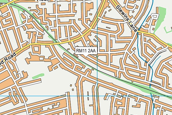 RM11 2AA map - OS VectorMap District (Ordnance Survey)