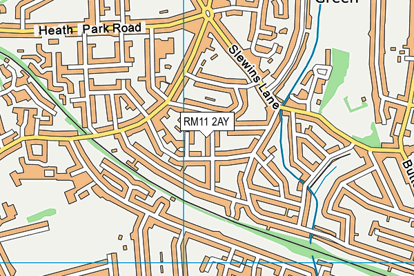 RM11 2AY map - OS VectorMap District (Ordnance Survey)
