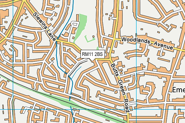 RM11 2BS map - OS VectorMap District (Ordnance Survey)
