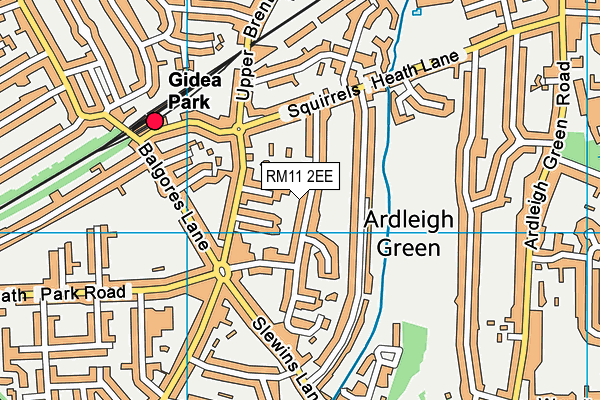 RM11 2EE map - OS VectorMap District (Ordnance Survey)