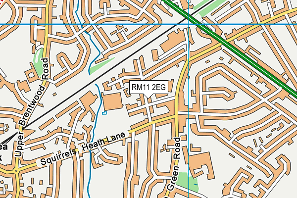 RM11 2EG map - OS VectorMap District (Ordnance Survey)