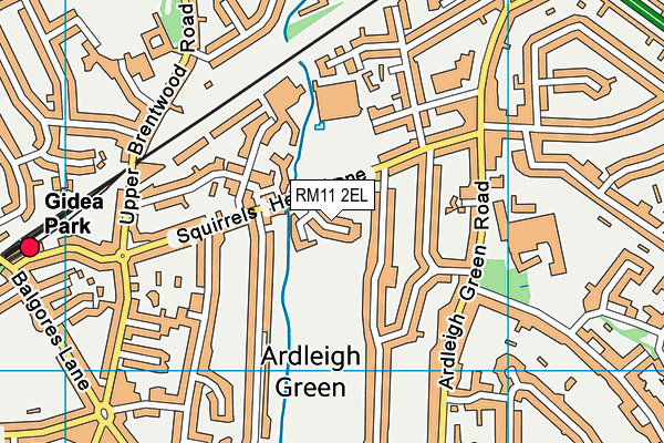 RM11 2EL map - OS VectorMap District (Ordnance Survey)