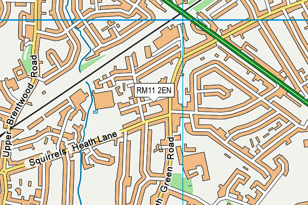 RM11 2EN map - OS VectorMap District (Ordnance Survey)