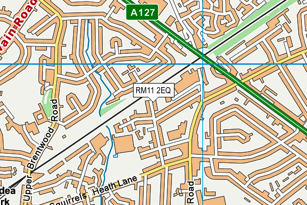 RM11 2EQ map - OS VectorMap District (Ordnance Survey)