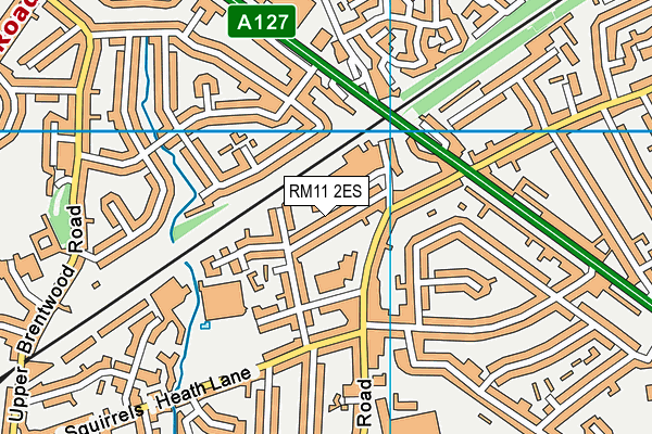 RM11 2ES map - OS VectorMap District (Ordnance Survey)