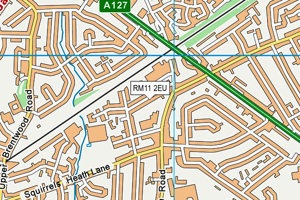 RM11 2EU map - OS VectorMap District (Ordnance Survey)