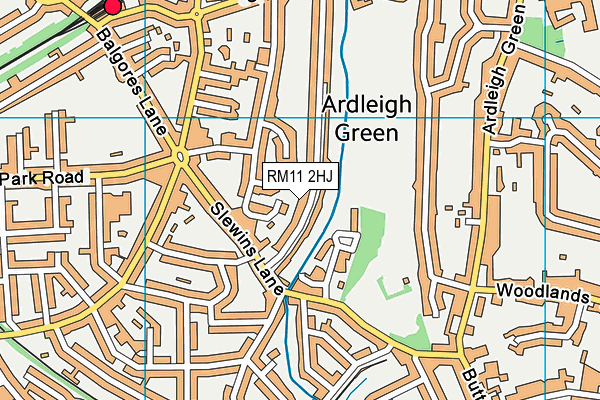 RM11 2HJ map - OS VectorMap District (Ordnance Survey)